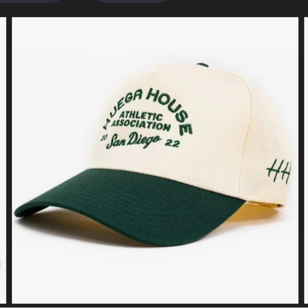 Huega House Athletic Association Green & Natural hat -As SEEN ON Aaron Rodgers!